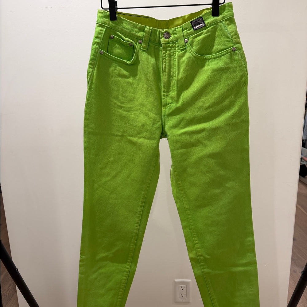 Versace Jeans Collection Bright Green Straight Leg Jeans
